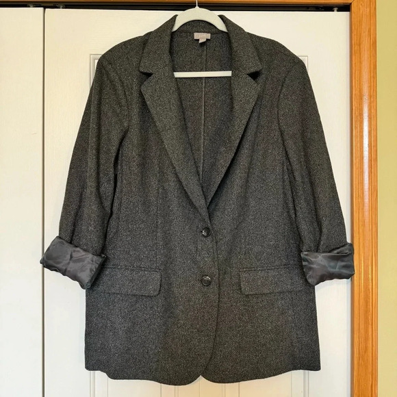 J. Jill Women's Wool Blend Two-Button Boyfriend Blazer Jacket - Picture 1 of 6
